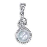 Taraash Sterling Silver Classic CZ With Pearl Adorn Pendant For Women PD2102R
