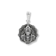 925 Sterling Silver Oval Floral Design Hanuman Pendant for Unisex