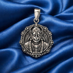 Load image into Gallery viewer, 925 Sterling Silver Oval Floral Design Hanuman Pendant for Unisex