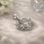 Load image into Gallery viewer, 925 Sterling Silver Heart with Floral Design Pendant for Women