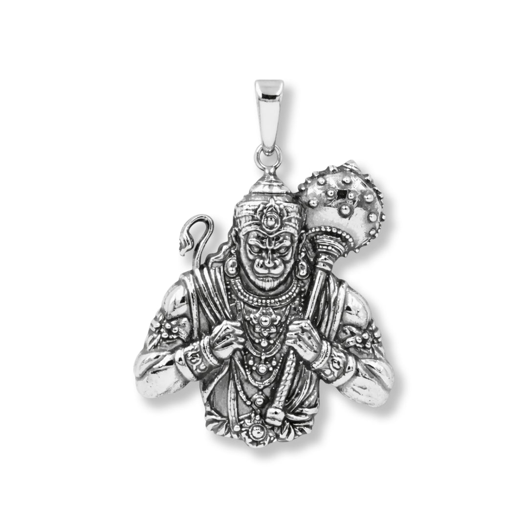 925 Sterling Silver Big Hanuman Anqtiue Pendant For Unisex