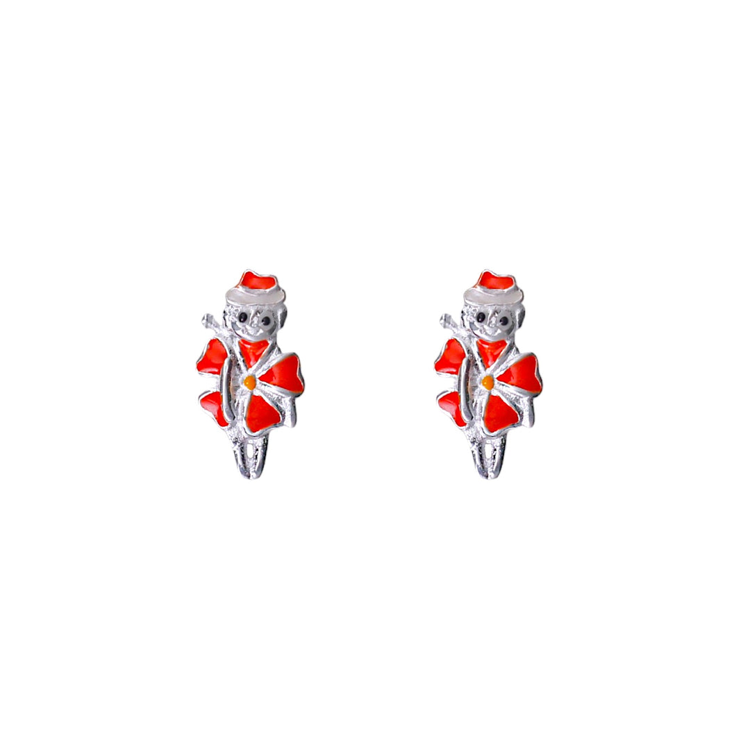 925 Sterling Silver Enamel Character Stud Earrings for Girls