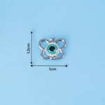 Load image into Gallery viewer, 925 Sterling Silver Butterfly Evil Eye Enamel Stud Earrings for Girls
