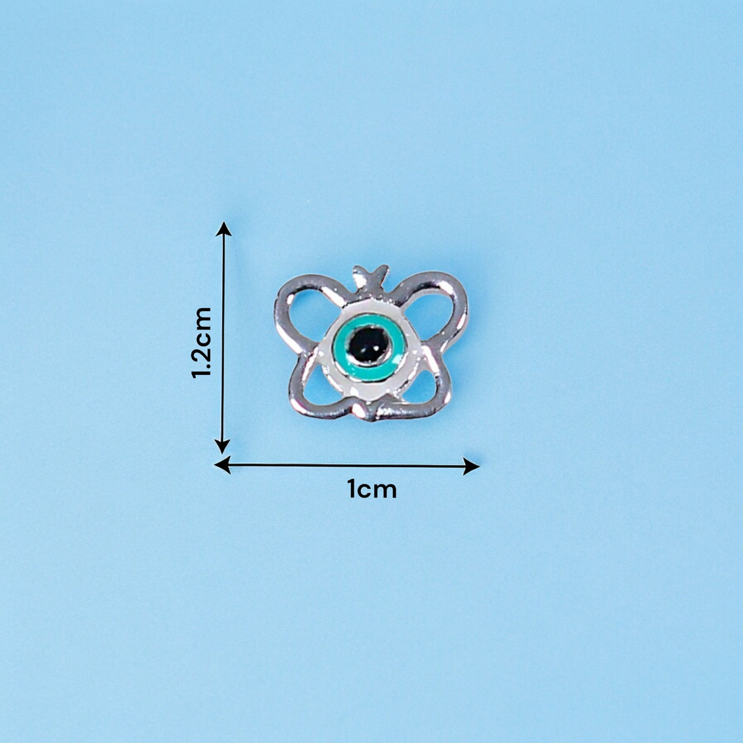 925 Sterling Silver Butterfly Evil Eye Enamel Stud Earrings for Girls