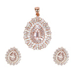 Load image into Gallery viewer, 925 Sterling Silver CZ Rose Gold Drop Jewelry Set for Women

