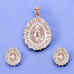 Load image into Gallery viewer, 925 Sterling Silver CZ Rose Gold Drop Jewelry Set for Women

