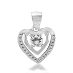 Load image into Gallery viewer, Taraash 925 Sterling Heart Pendant Set | Silver Pendant and Earring Set | Pendant set For Women

