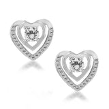 Taraash 925 Sterling Heart Pendant Set | Silver Pendant and Earring Set | Pendant set For Women