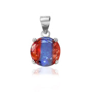 Rainbow Collection Taraash 925 Sterling Silver Multicolor CZ Pendant Set For Women