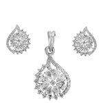 Load image into Gallery viewer, Taraash 925 Sterling Silver CZ Floral Pendant Set For Women
