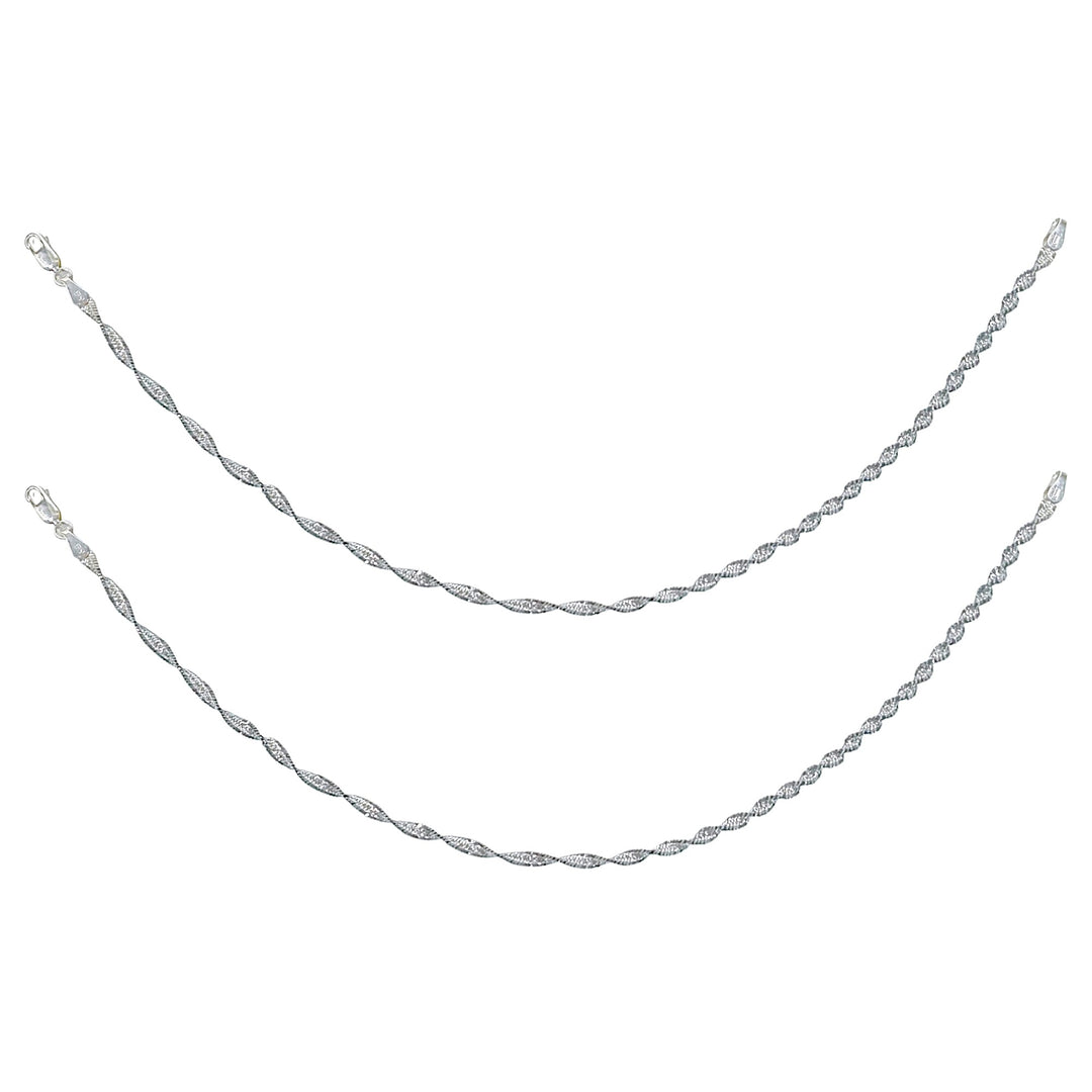 925 Sterling Silver Black Beaded Disco Antique Finish Chains Anklet for Women