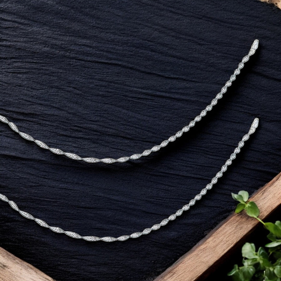 925 Sterling Silver Black Beaded Disco Antique Finish Chains Anklet for Women