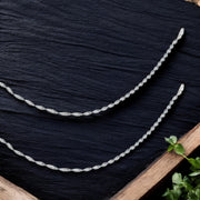 925 Sterling Silver Black Beaded Disco Antique Finish Chains Anklet for Women