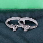 Load image into Gallery viewer, 925 Sterling Silver Adjustable Silver Heart CZ Toe Ring for Women -
