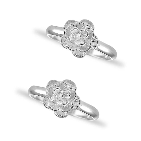 Taraash 925 Sterling Silver Floral Toe Ring For Women