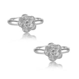 Taraash 925 Sterling Silver Floral Toe Ring For Women