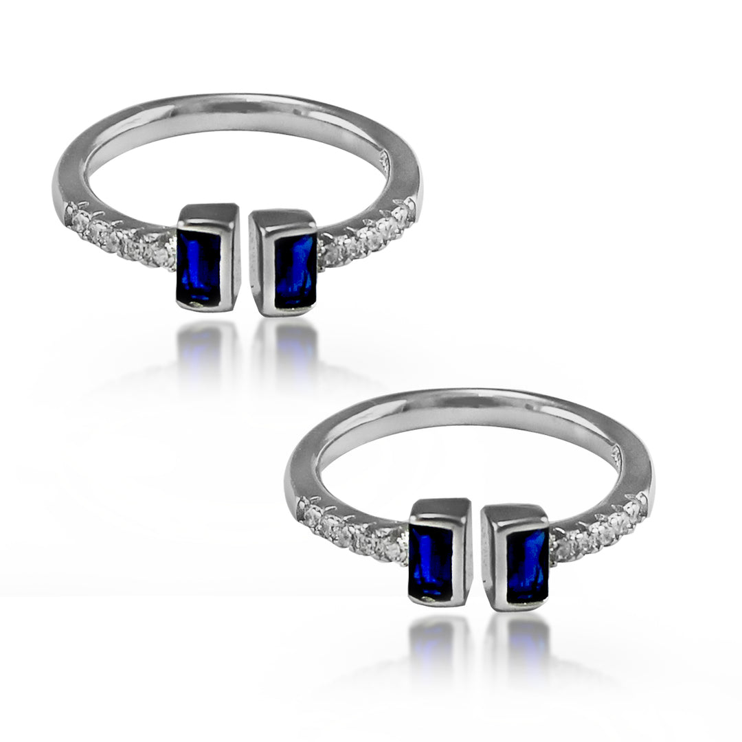 Taraash 925 Sterling Silver CZ Cube Toe Ring For Women