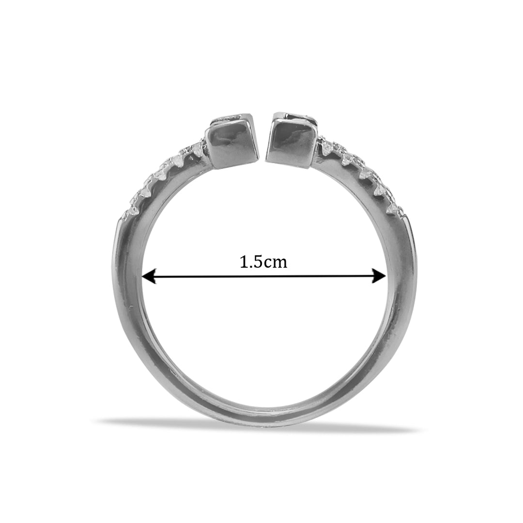 Taraash 925 Sterling Silver CZ Cube Toe Ring For Women