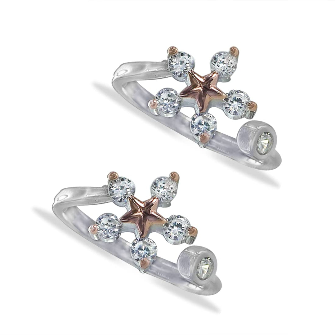 Taraash toe ring for women silver