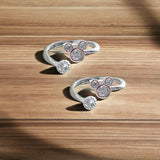 Taraash toe ring in silver
