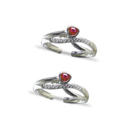 Taraash 925 Sterling Silver Heart Shape Toe Ring For Women
