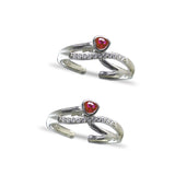 Taraash 925 Sterling Silver Heart Shape Toe Ring For Women