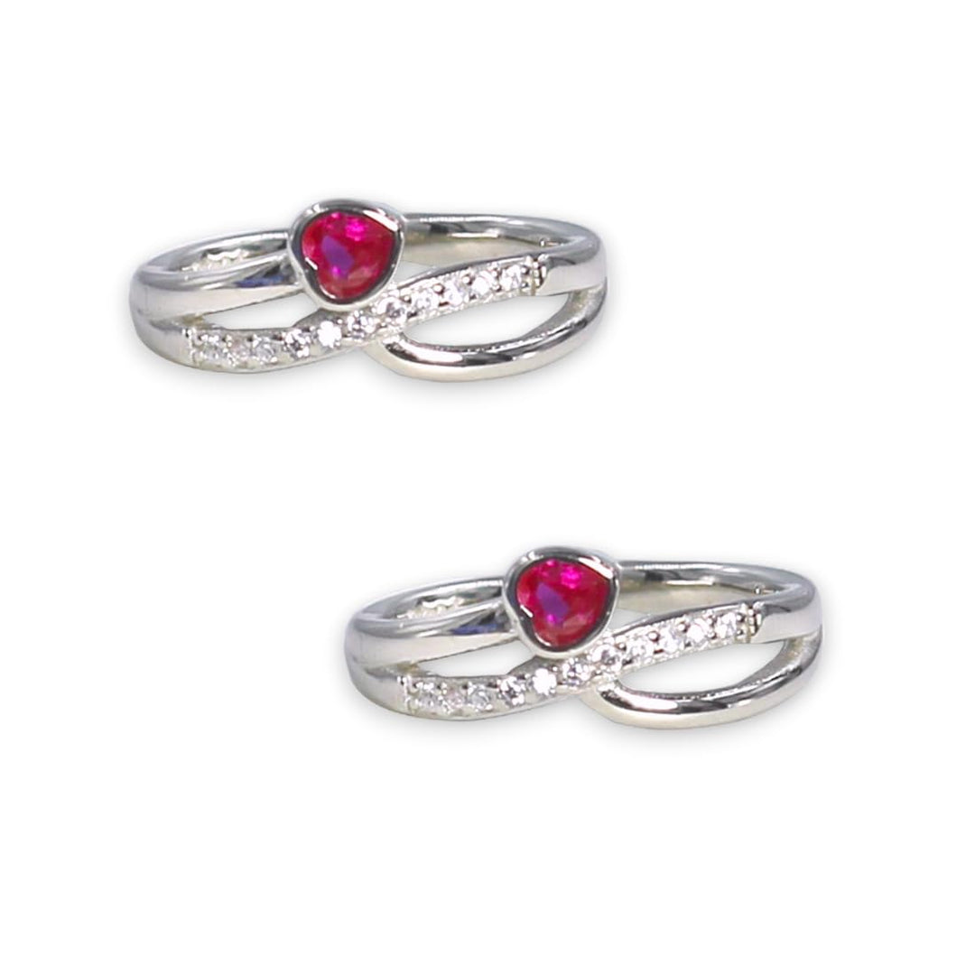 Taraash 925 Sterling Silver Heart Shape Toe Ring For Women