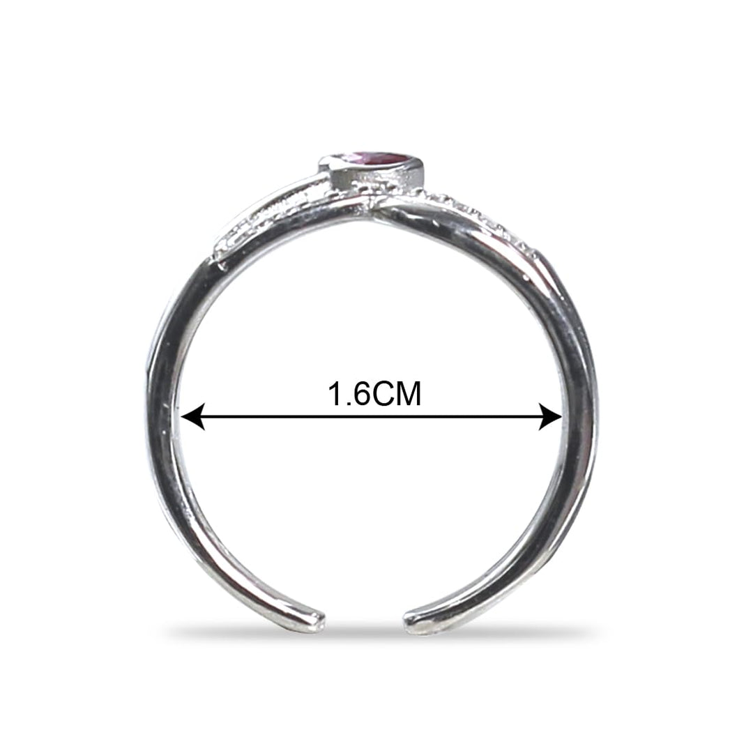 Taraash 925 Sterling Silver Heart Shape Toe Ring For Women