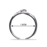 Taraash 925 Sterling Silver Heart Shape Toe Ring For Women