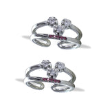 Taraash toe ring of silver