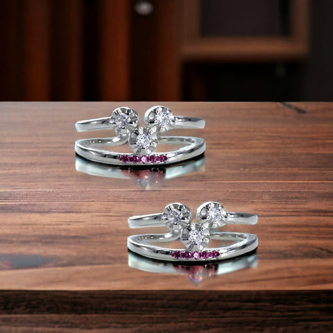 Taraash toe rings for women silver