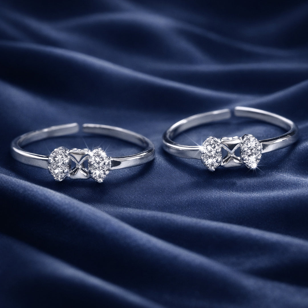 925 Sterling Silver Adjustable CZ Toering for Women