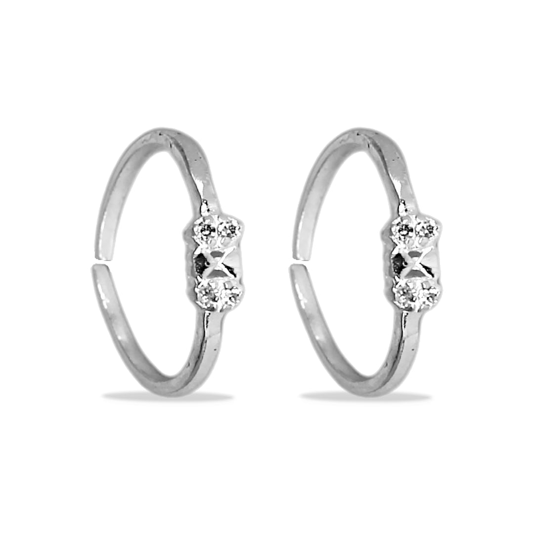 925 Sterling Silver Adjustable CZ Toering for Women