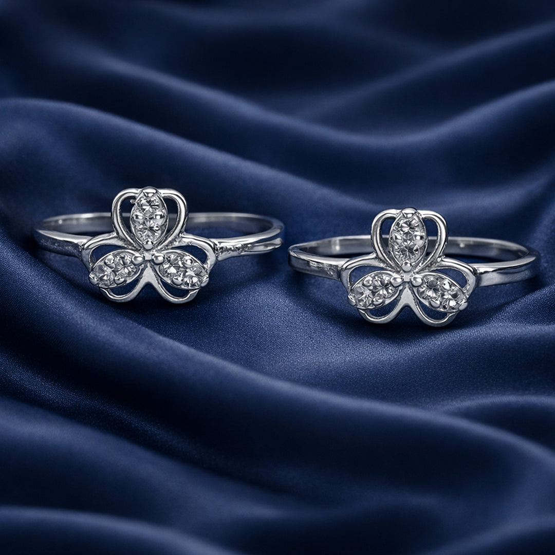925 Sterling Silver Adjustable Floral Toe Ring for Women