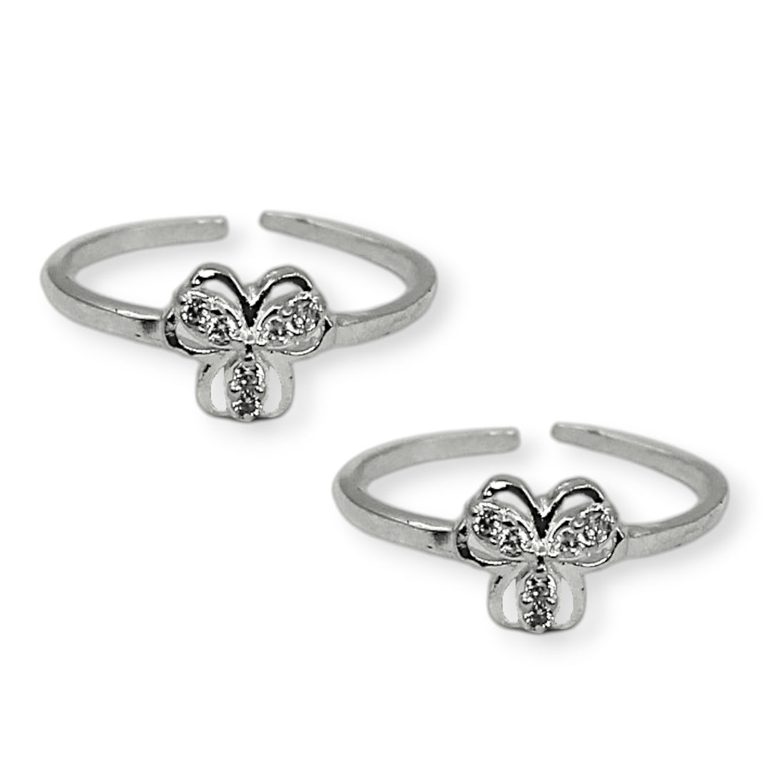 925 Sterling Silver Adjustable Floral Toe Ring for Women