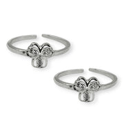 925 Sterling Silver Adjustable Floral Toe Ring for Women