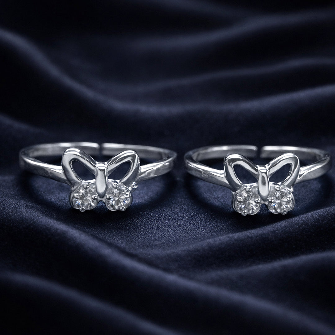 Taraash 925 Sterling Silver Butterfly Toe Ring for Women