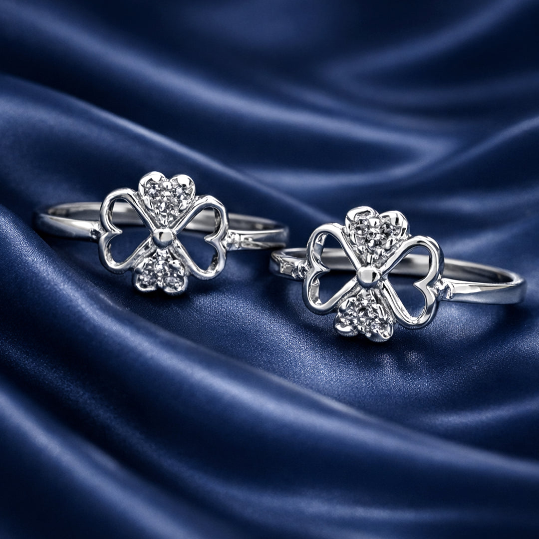 925 Sterling Silver Floral Ligthweight Toe Rings for Women