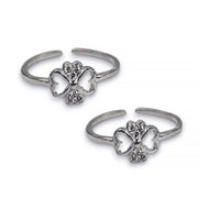 925 Sterling Silver Floral Ligthweight Toe Rings for Women