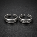 Load image into Gallery viewer, Taraash 925 Sterling Silver Antique Dotted Toe Ring for Women