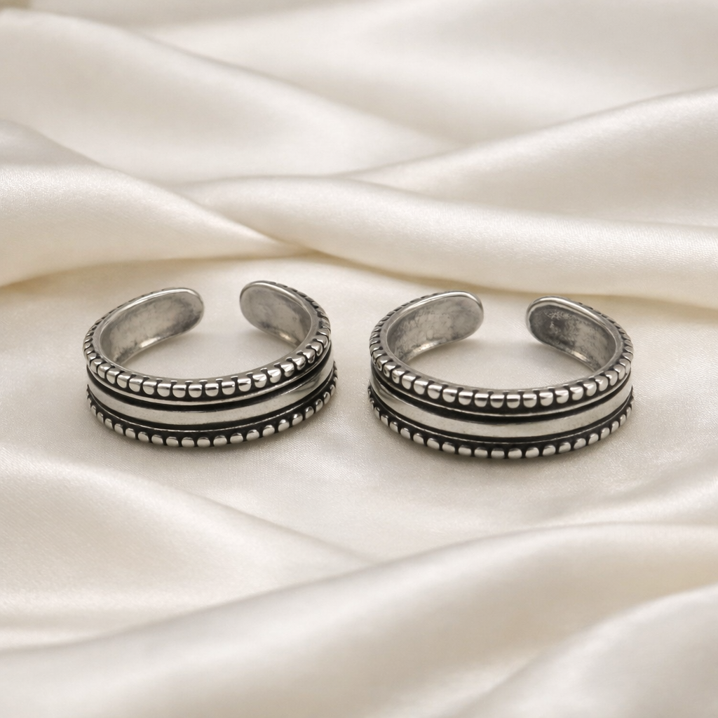 Taraash Pattern 925 Sterling Silver Toe Ring For Women LR0841A