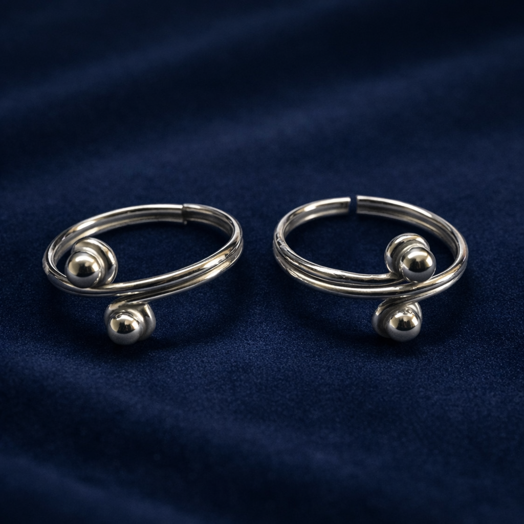 Taraash 925 Sterling Plain Silver Foot Ring | Pure Silver Toe Ring For Women | Metti
