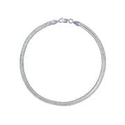 925 Sterling Silver Ball Chain Single Anklet For Women