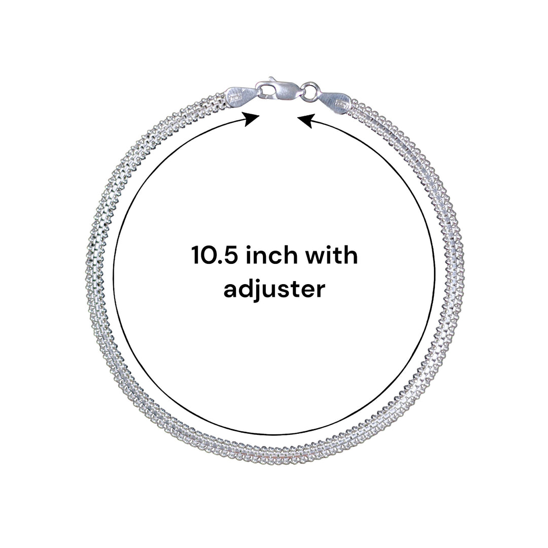 925 Sterling Silver Ball Chain Single Anklet For Women