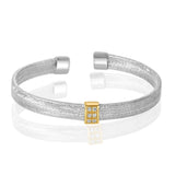 Blisse Allure Elegant Gold Woven Cuff Bracelet with Diamond Accent - Taraash
