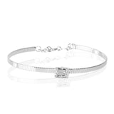 Blisse Allure Luxury Silver Bracelet with Emerald - Cut Diamond - Taraash