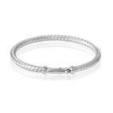 Blisse Allure Timeless Silver Bangle with Braided Texture - Taraash