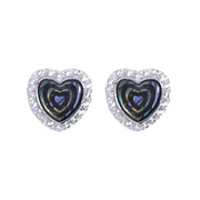 Silver Heart Shape Mother Of Pearl Earrings for Women - Taraash