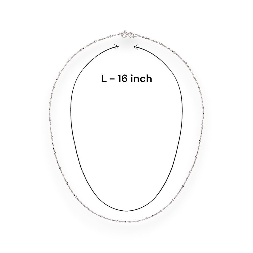 Taraash 925 Silver Beaded Box 16 inches Chain For Women - Taraash