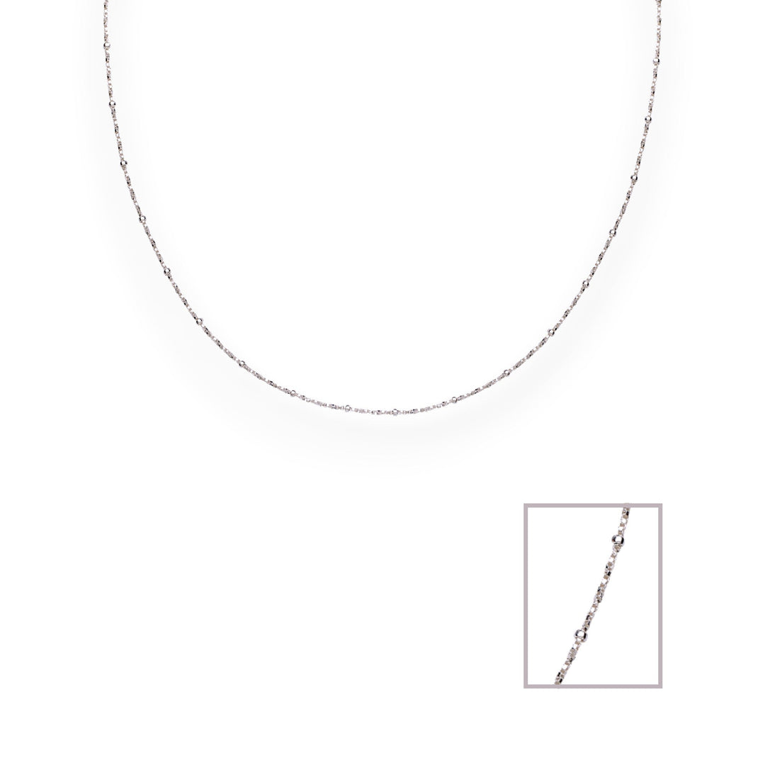 Taraash 925 Silver Beaded Box 16 inches Chain For Women - Taraash